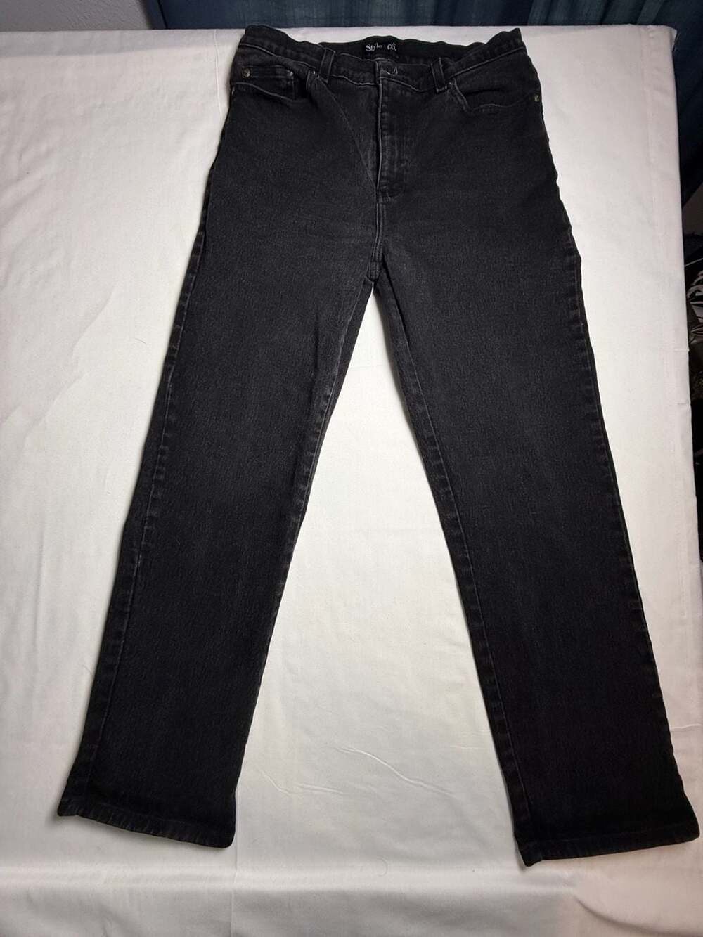 Style & Co Jeans Size 12 Black Denim Straight Leg Stretch